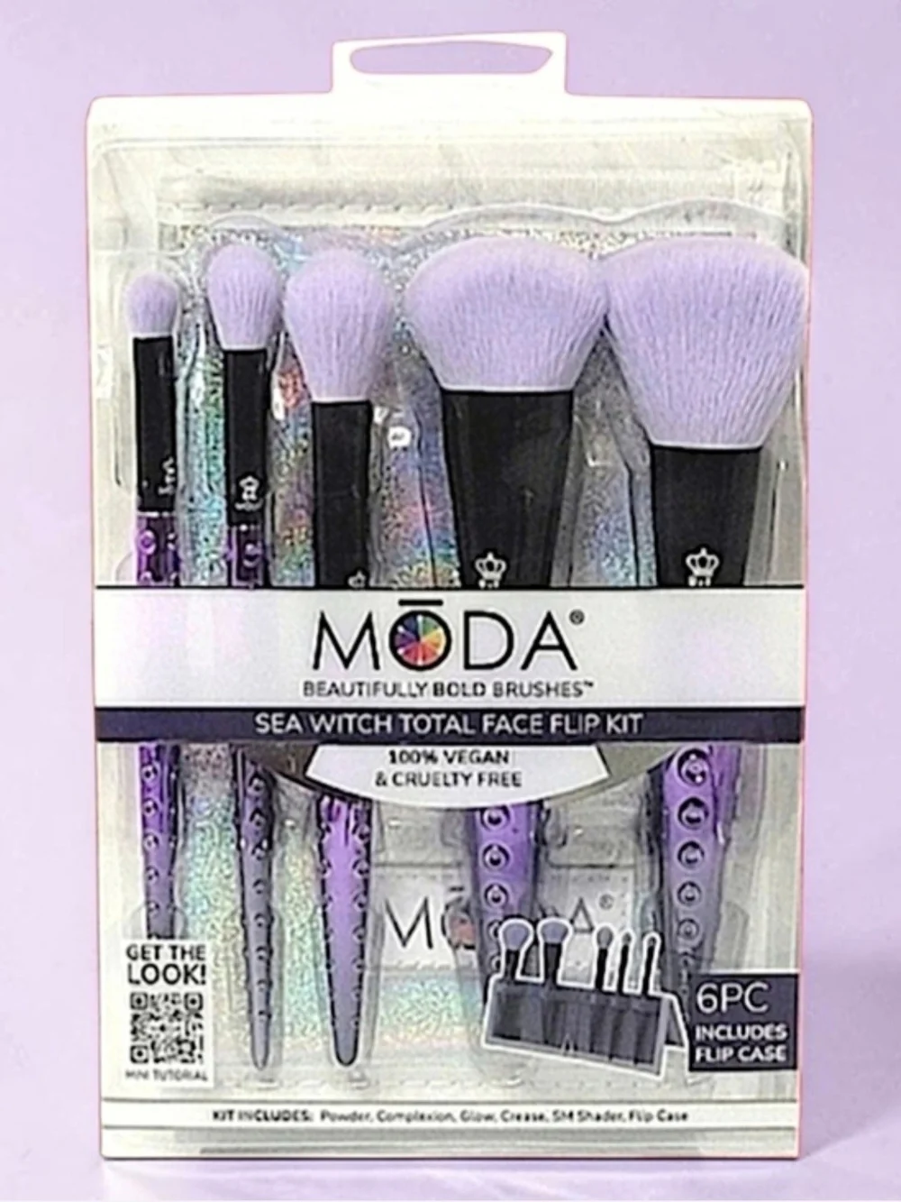 Moda Sea Witch Brush Set - Iridescent Purple Handles